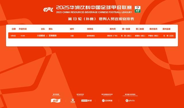 C7正版入口-官方：贾志亮将执法中甲第13轮补赛大连鲲城vs定南赣联